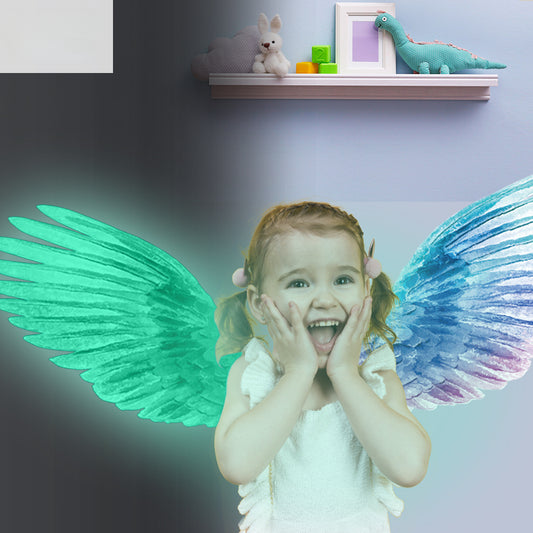 1 Set Luminous Wall Sticker, Angel Wings Self-Adhesive Wall Stickers, Bedroom Entryway Living Room Porch Home Decoration Wall Stickers, Removable Stickers, Wall Decor Decals