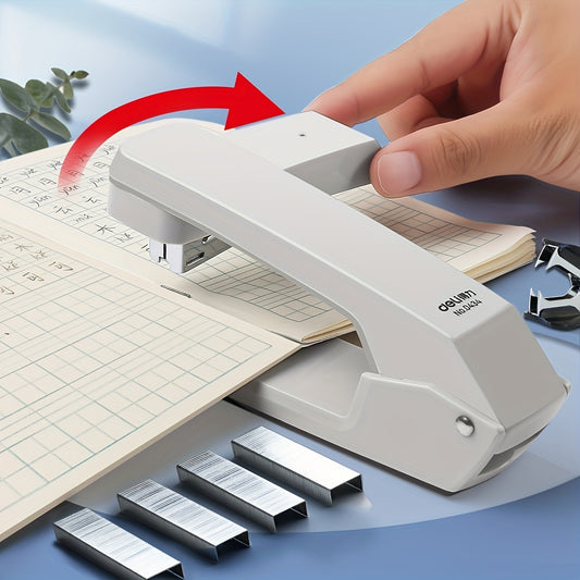1 Piece Of 360-degree Rotating Stapler, Labor-saving Stapler, Multi-functional Business Office Supplies, White, Can Bind 25 Sheets Of Paper At A Time